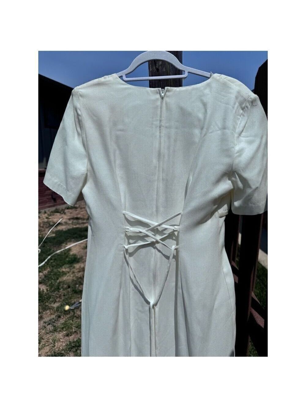 Vintage Sears dress BNWT size 7/8 Be Smart long satiny creamy - Picture 16 of 16